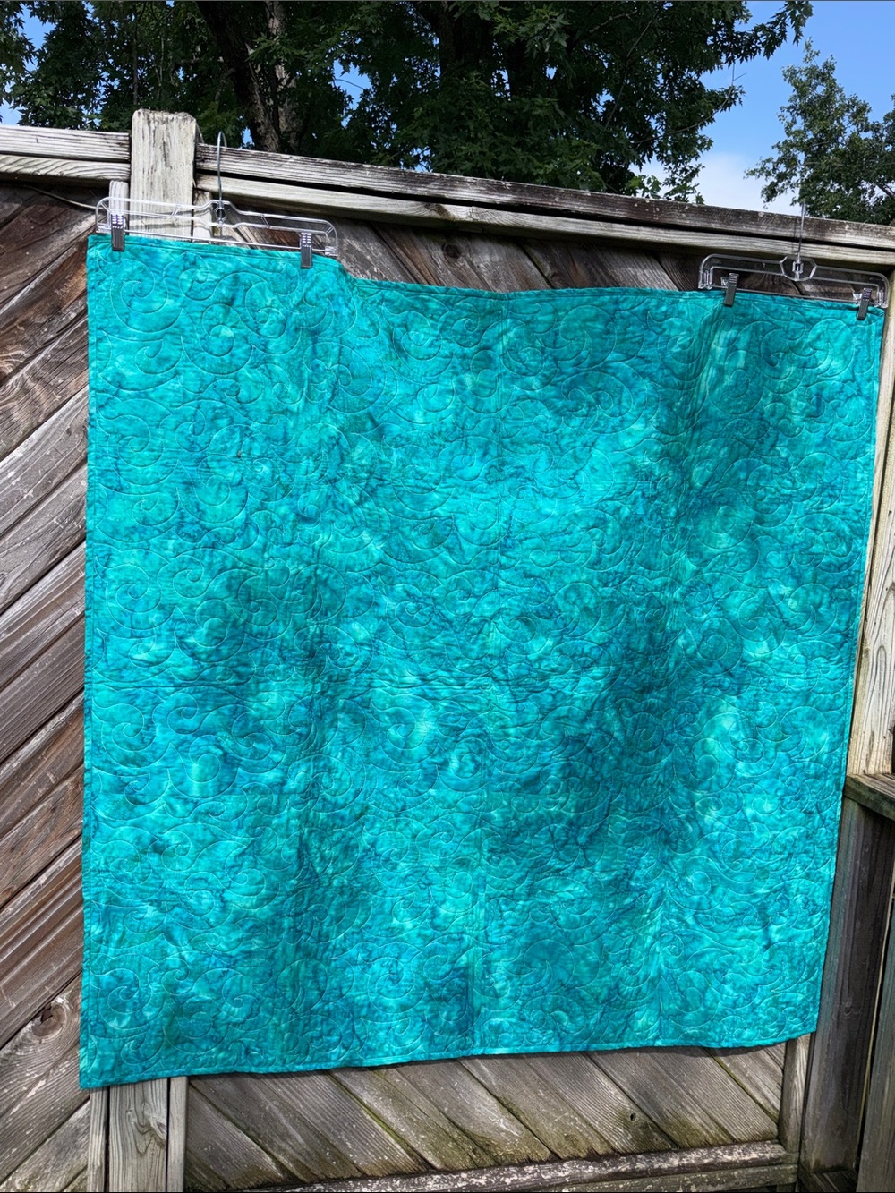Floral Quilt with coordinating reverse tie dyed fabric pinwheel cottagecore - Picture 7 of 7